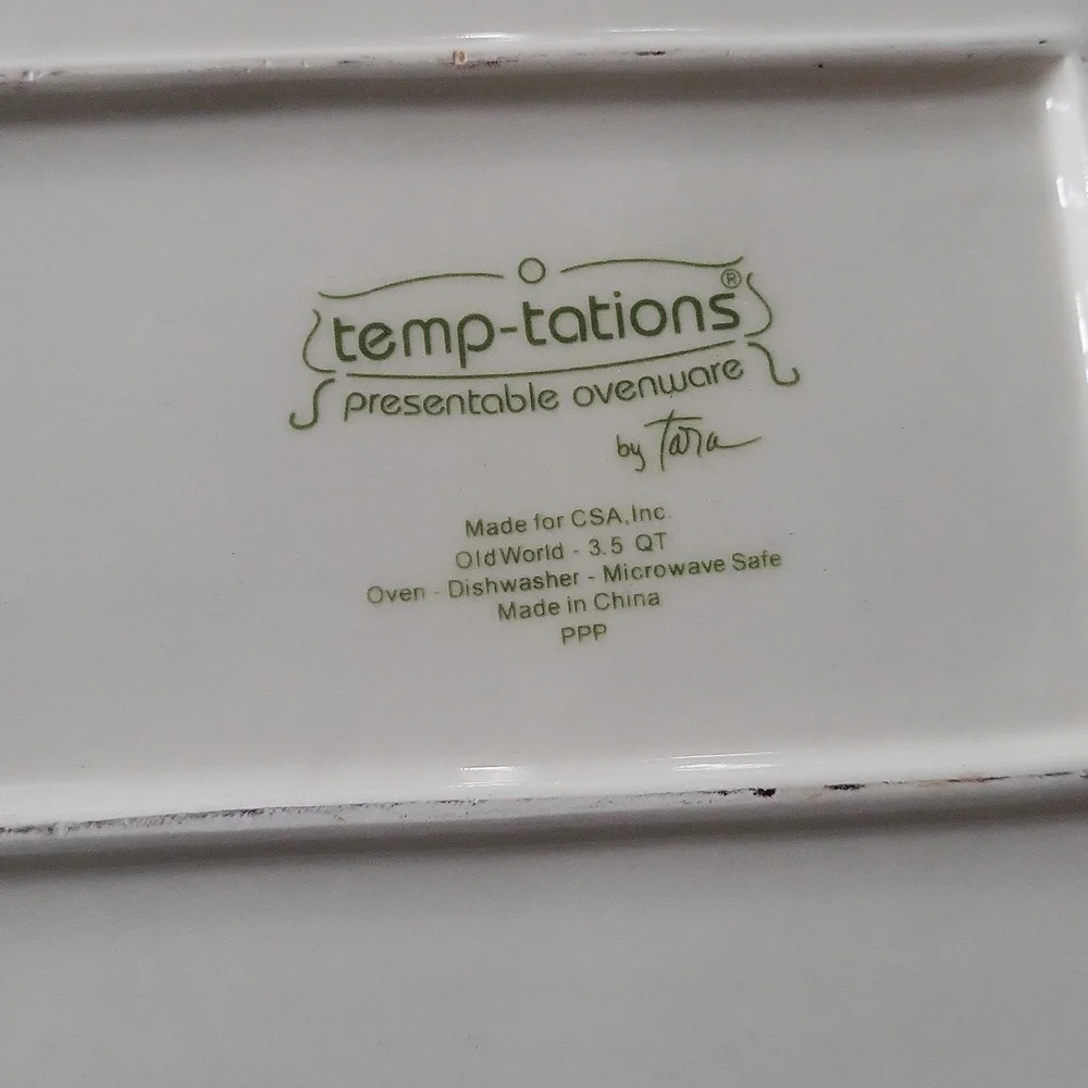 Temp-Tations White Ceramic Ovenware